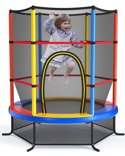 55" Kids Trampoline with Safety Enclosure Net - Giantex