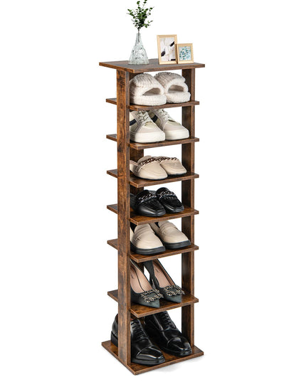 Giantex 7-Tier Vertical Shoe Rack, Corner Shoe Storage Organizer for 7 Pairs, Freestanding Narrow Shoe Rack