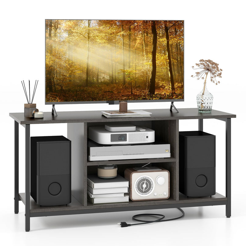 Giantex TV Stand for TV Up to 50” TVs, Entertainment Center with Charging Station, USB & Type C Ports