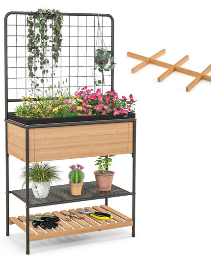 Giantex Raised Garden Bed with Trellis