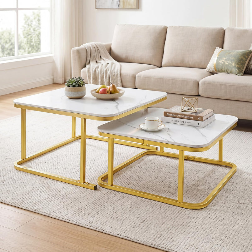 Giantex Nesting Coffee Table Set of 2 for Living Room