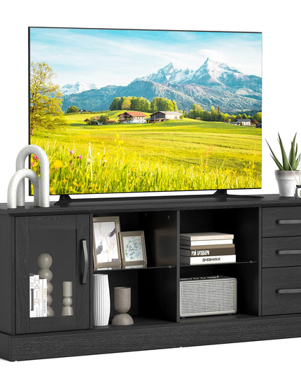 Giantex TV Stand for TVs up to 73”, Entertainment Center w/Cable Management Holes, Drawers