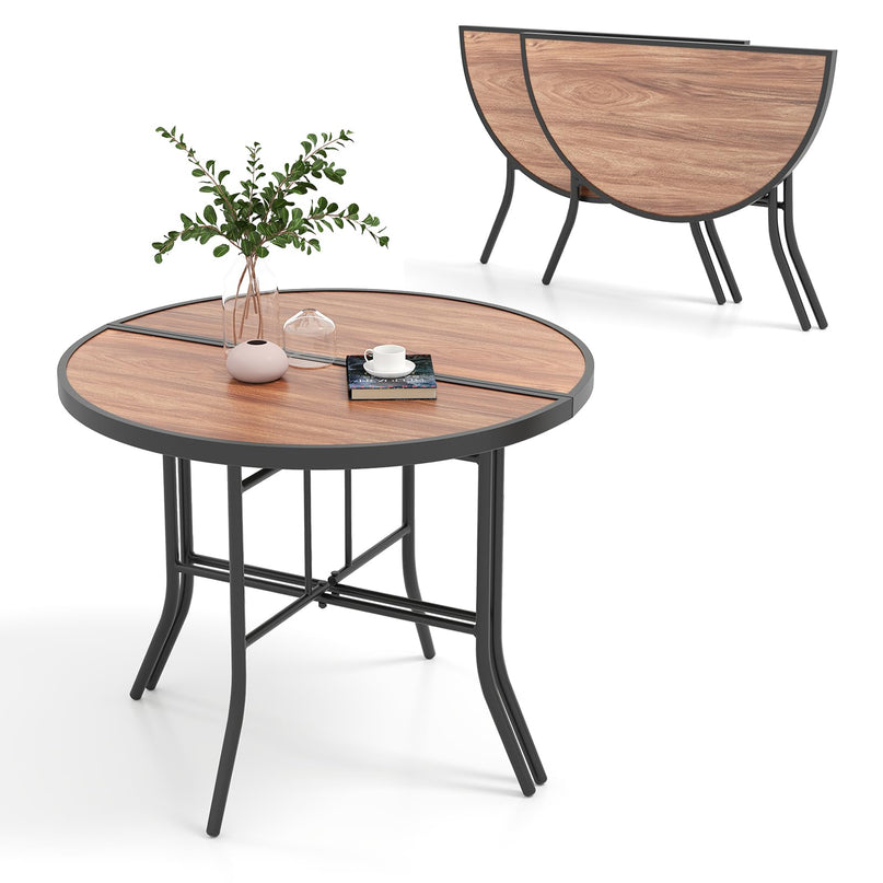 Giantex Half Round Folding Table Half Moon Dining Table