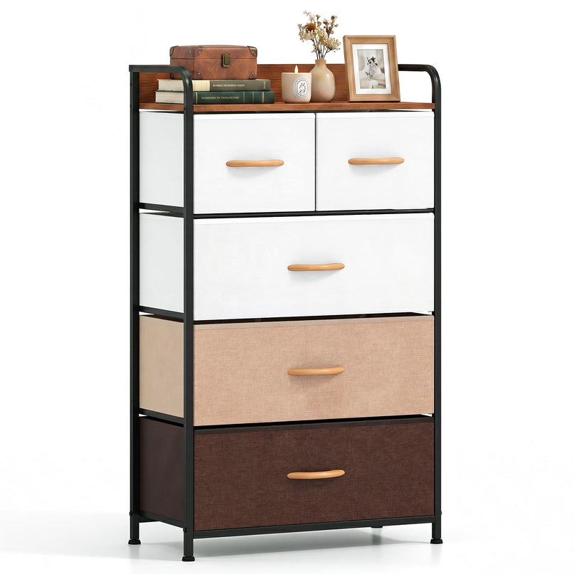 Giantex 5-Drawer Fabric Dresser for Nursery
