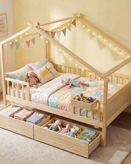 Lit de maison complet Giantex avec tiroirs pour enfants garçons filles