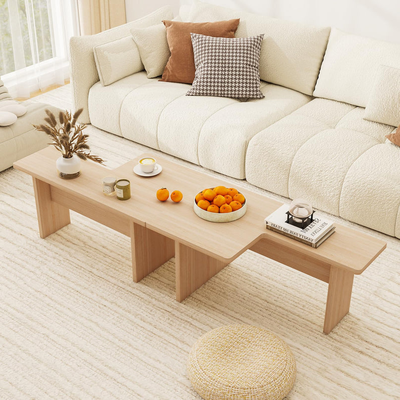 Giantex L Shaped Coffee Table Set of 2 for Small Spaces Apartment