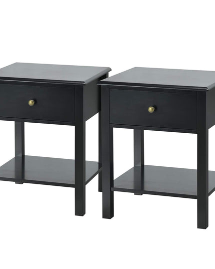 Giantex Nightstand W/Drawer and Shelf, Stable Frame Storage Cabinet