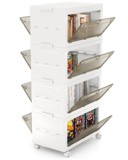 Giantex 44 Gal Plastic Storage Bins with Lids for Living Room