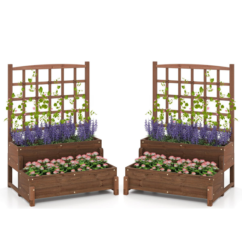 Giantex Raised Garden Bed with Legs and Trellis