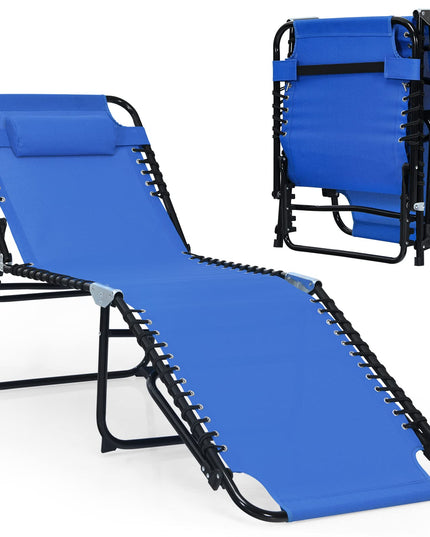 Giantex Patio Chaise Lounge Chair Foldable W/Adjustable Positions