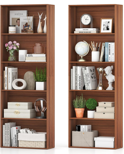 Giantex 5 Tier Bookshelf for Living Room Bedroom Home Office