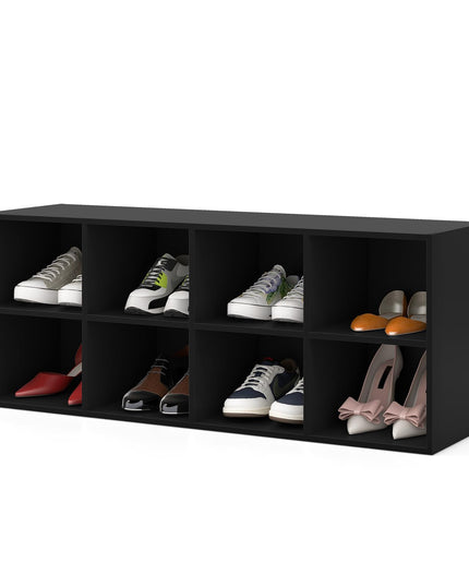 Giantex Shoe Bench 8 Cubes, 40" Entryway Bench with Storage