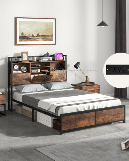 Giantex Bed Frame with Storage Headboard