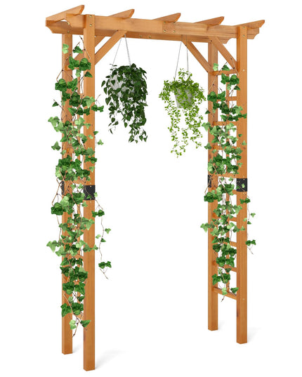 Arche de jardin en bois Giantex 7FT, tonnelle en bois, arche de mariage pour cérémonie ou fête