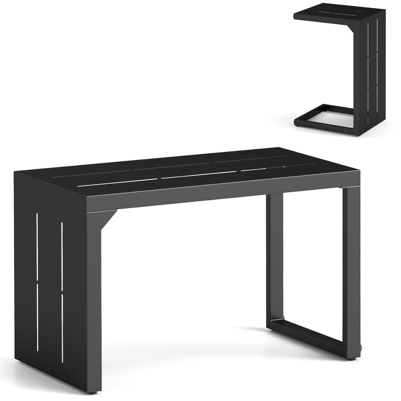 Giantex C-Shaped End Table with Adjustable Foot Pads