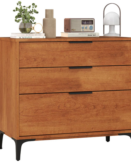 Giantex Dresser for Bedroom, Mid-Century Modern Storage Cabinet with Anti-Tip Kit, Multipurpose Clothes Organizer