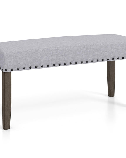 Giantex 42.5” Upholstered Entryway Bench, Set of 1/2 Dining Bench with Nailhead Trim