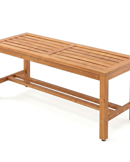 Giantex Outdoor Wooden Bench 2-Person Patio Bench(40"L x 14"W x 17"H)