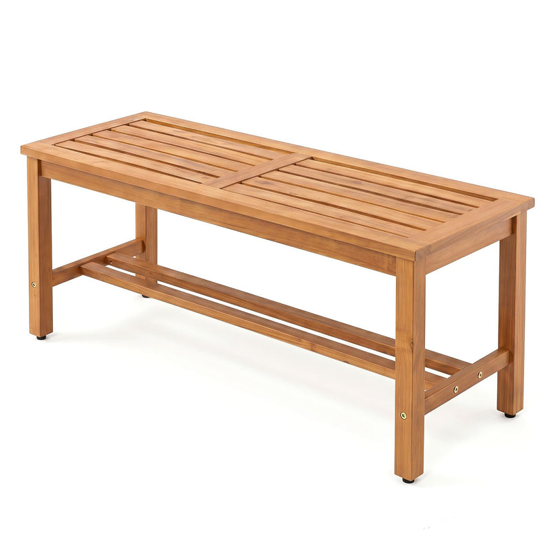 Giantex Outdoor Wooden Bench 2-Person Patio Bench(40"L x 14"W x 17"H)