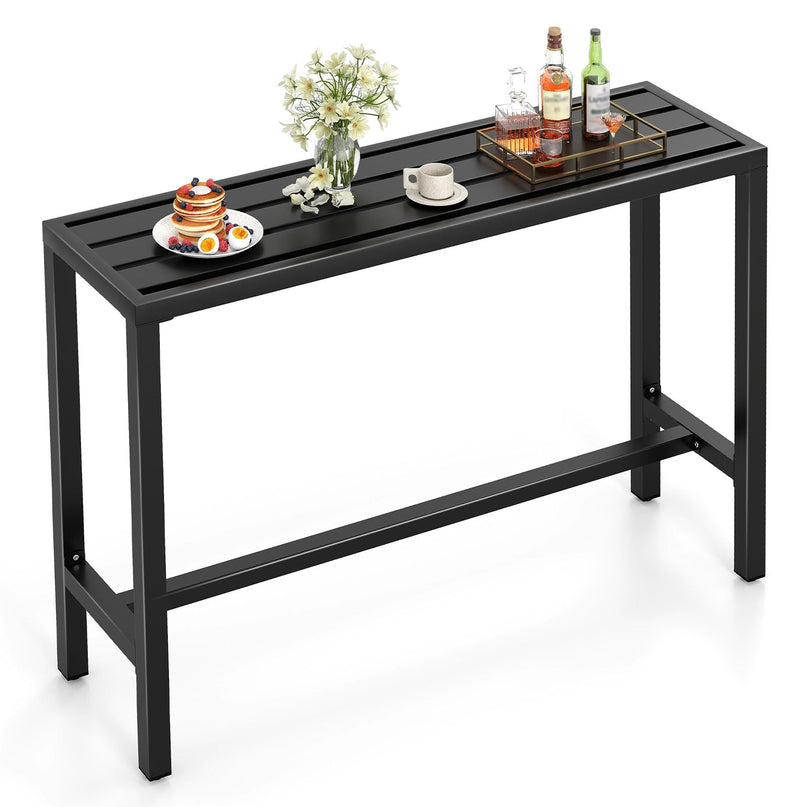 Giantex Outdoor Rectangle Bar Table with Counter Height