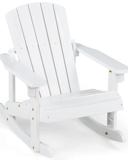 Giantex Wooden Adirondack Rocking Chair - Kids Outdoor Adirondack Rocker with Slatted seat, Smooth Rocking Feet