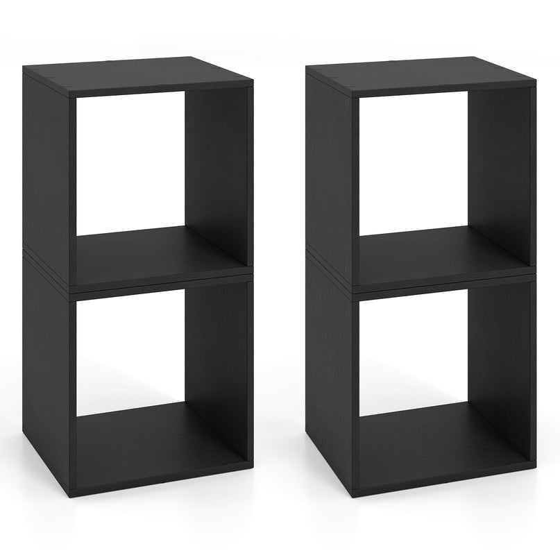 Giantex Étagère de rangement 2/4 cubes, Organisateur de rangement empilable à 2 niveaux