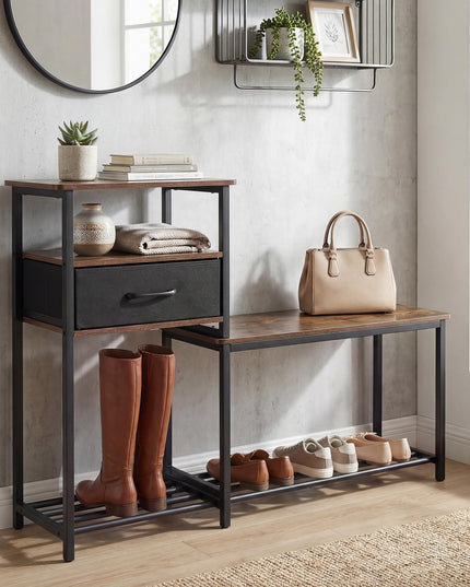 Giantex 3-Tier Shoe Storage Bench with Drawer & Metal Frame