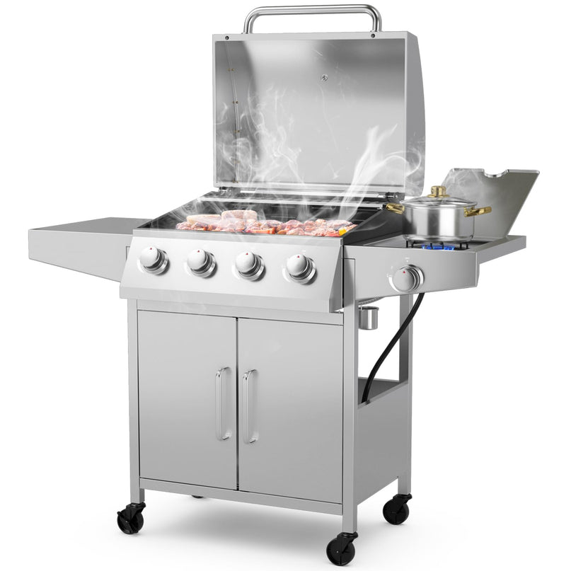 Giantex 4-Burner Propane Gas Grill with Side Burner