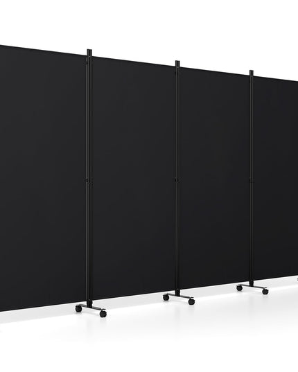 Giantex 4-Panel Folding Room Divider with Wheels( 137'' x 71'')