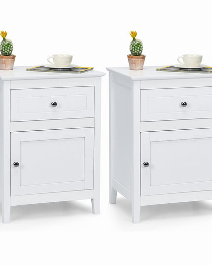Wooden End Table W/Shelf - Giantex