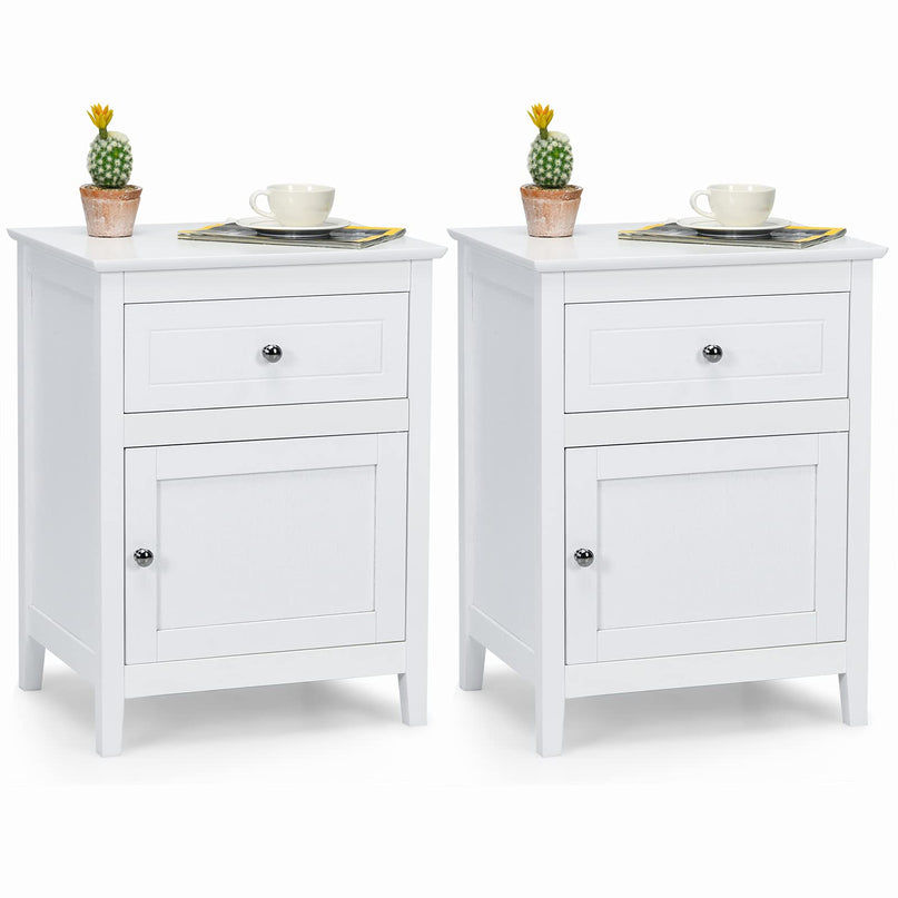 Wooden End Table W/Shelf - Giantex