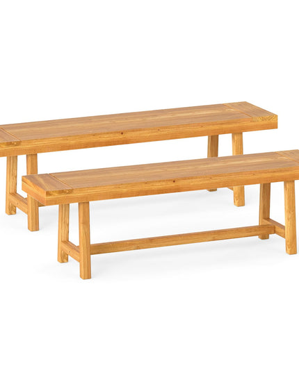 Banc de jardin Giantex en teck de 63 pouces pour 3 personnes (1/2)