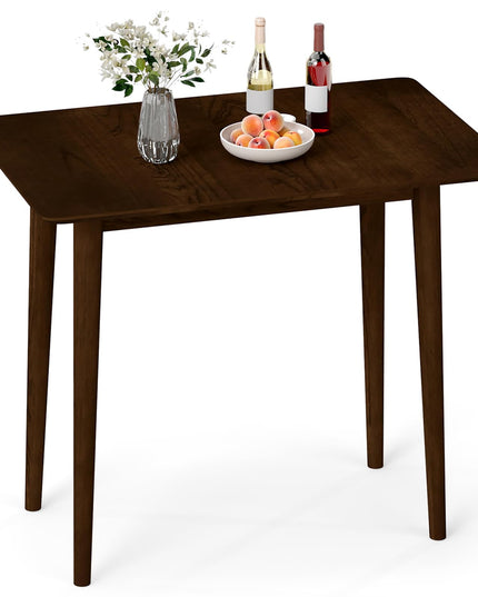 Giantex 34" Rectangular Dinner Table with Solid Rubber Wood Frame