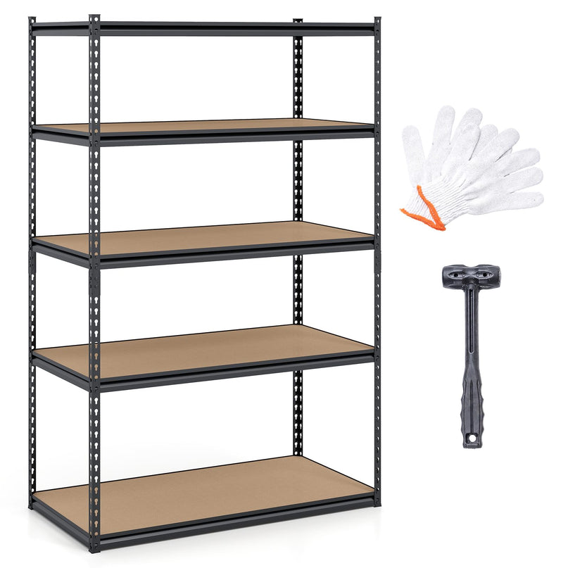 Giantex 5-Tier Metal Storage Shelves(1/2/3/4,48" W x 24" D x 72" H)