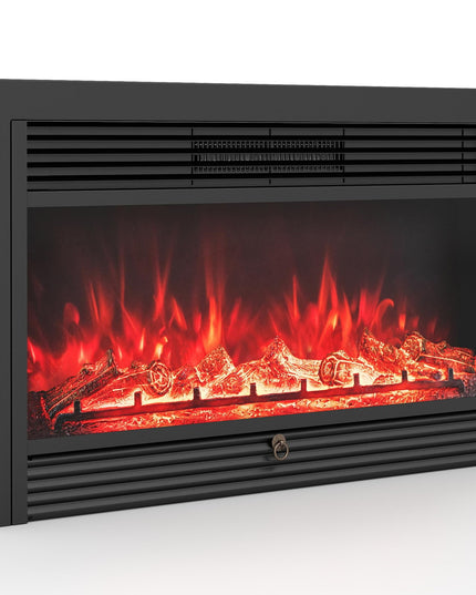 Giantex Insert de cheminée électrique encastrable/mural de 84 cm avec chauffage 750/1500 W