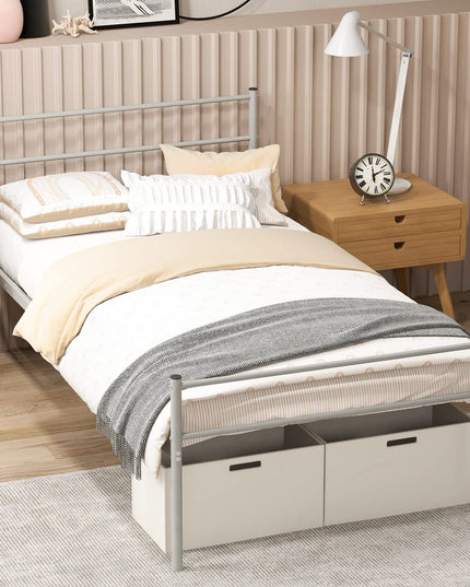Giantex Twin Size Metal Bed Frame with Headboard & Footboard, 13.5 Inch Platform Bed Frame