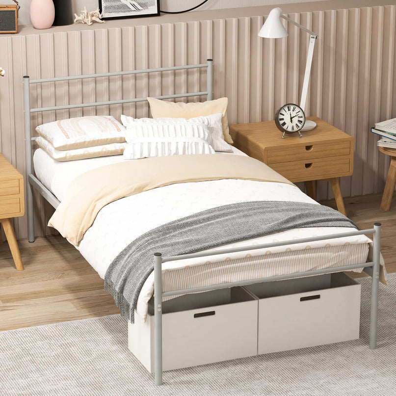Giantex Twin Size Metal Bed Frame with Headboard & Footboard, 13.5 Inch Platform Bed Frame