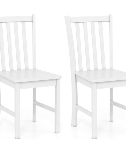 Giantex Wooden Dining Chairs Set of 2/4 100% Solid Rubber Wood Kitchen Chair