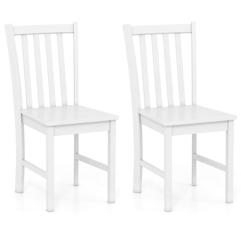 Giantex Wooden Dining Chairs Set of 2/4 100% Solid Rubber Wood Kitchen Chair