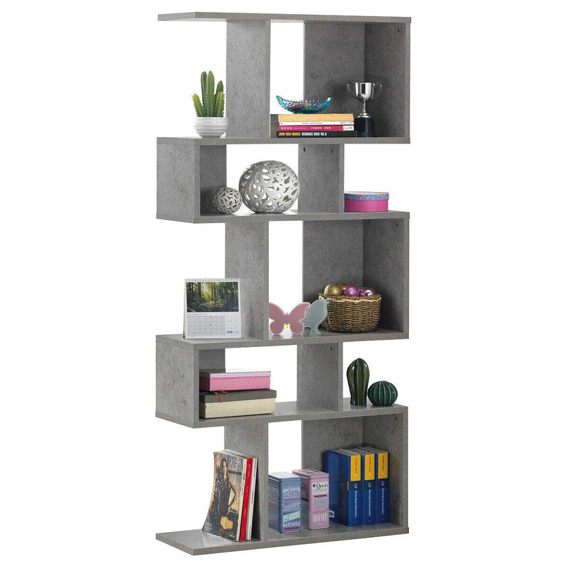 Freestanding Ladder Bookcase, 5-Layer Shelves Closet Organizer Rack Display Cabinet