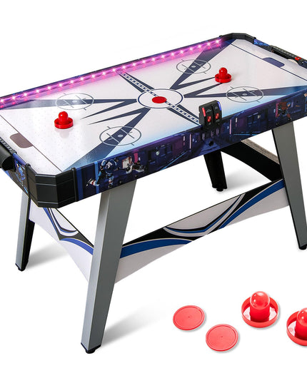 Giantex 54" Air Hockey Table - Arcade Hockey Table Gaming Set w/LED Electronic Scoring & Lights, 2 Pucks, 2 Pushers