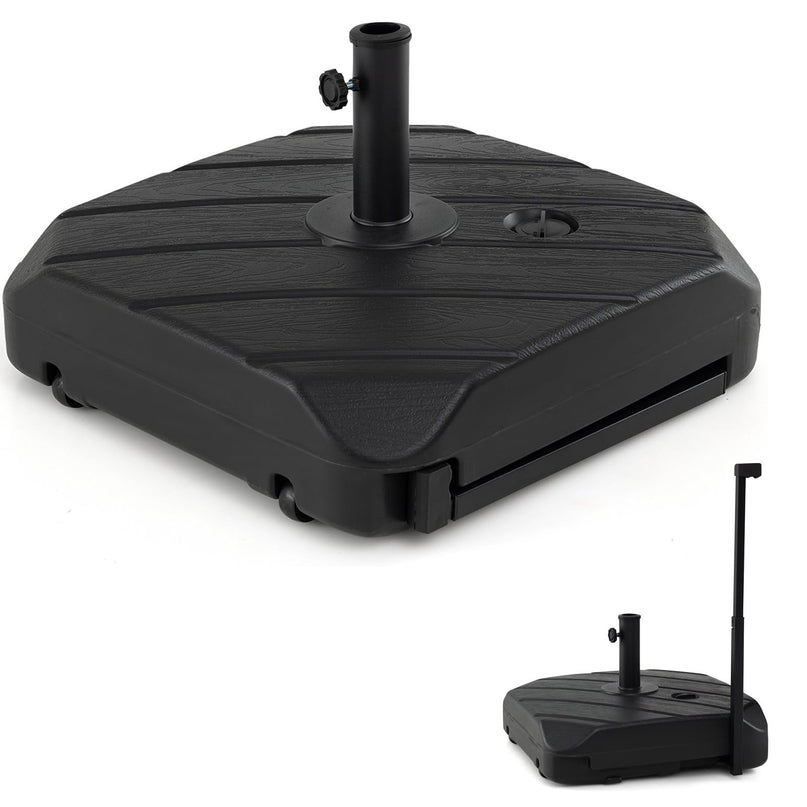Giantex Rolling Patio Umbrella Base with Wheels and Pull Rod