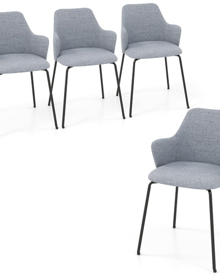 Giantex Dining Chairs Set, Upholstered Accent Chairs w/Curved Backrest