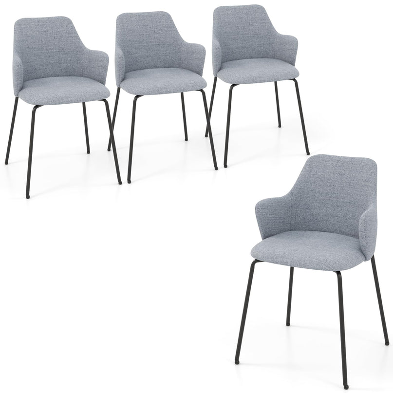 Giantex Dining Chairs Set, Upholstered Accent Chairs w/Curved Backrest