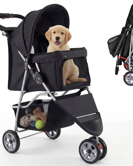 Giantex 3 Wheel Foldable Dog Stroller for Small Dogs Cats
