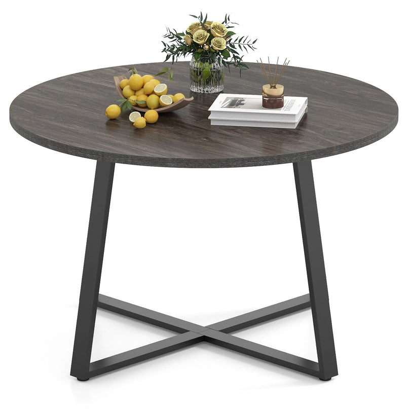 Table de salle à manger ronde Giantex de 47 pouces avec pied central en métal
