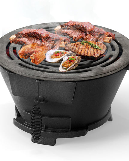 Giantex Cast Iron Hibachi Grill with Double Sided Grate