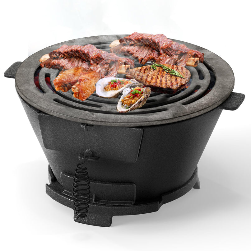 Giantex Cast Iron Hibachi Grill with Double Sided Grate