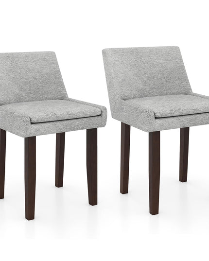 Giantex Linen Upholstered Accent Chairs w/Mid Back & Cushioned Seat