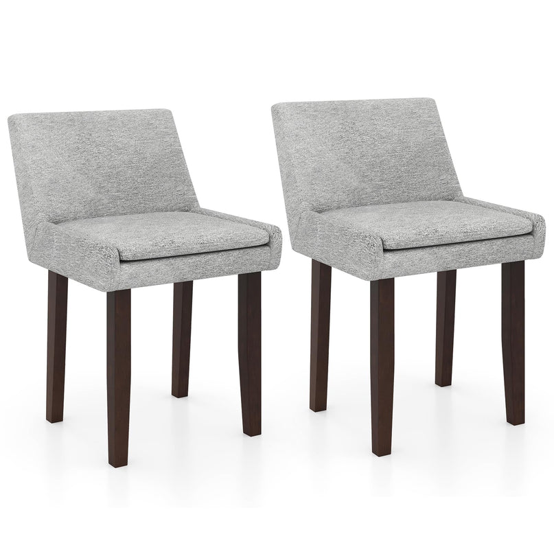 Giantex Linen Upholstered Accent Chairs w/Mid Back & Cushioned Seat